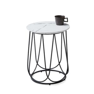 Kohvilaud NUBIRA, must / valge marmor