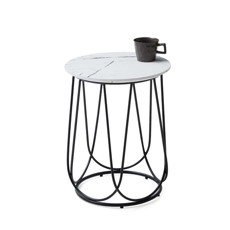 Kohvilaud NUBIRA, must / valge marmor
