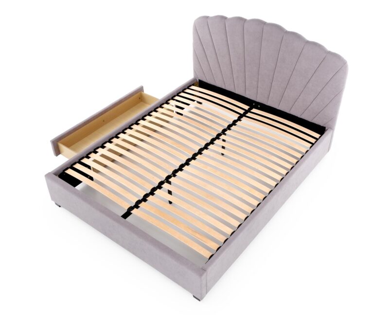 Voodi GABRIELLA 160x200, helesinine / hall