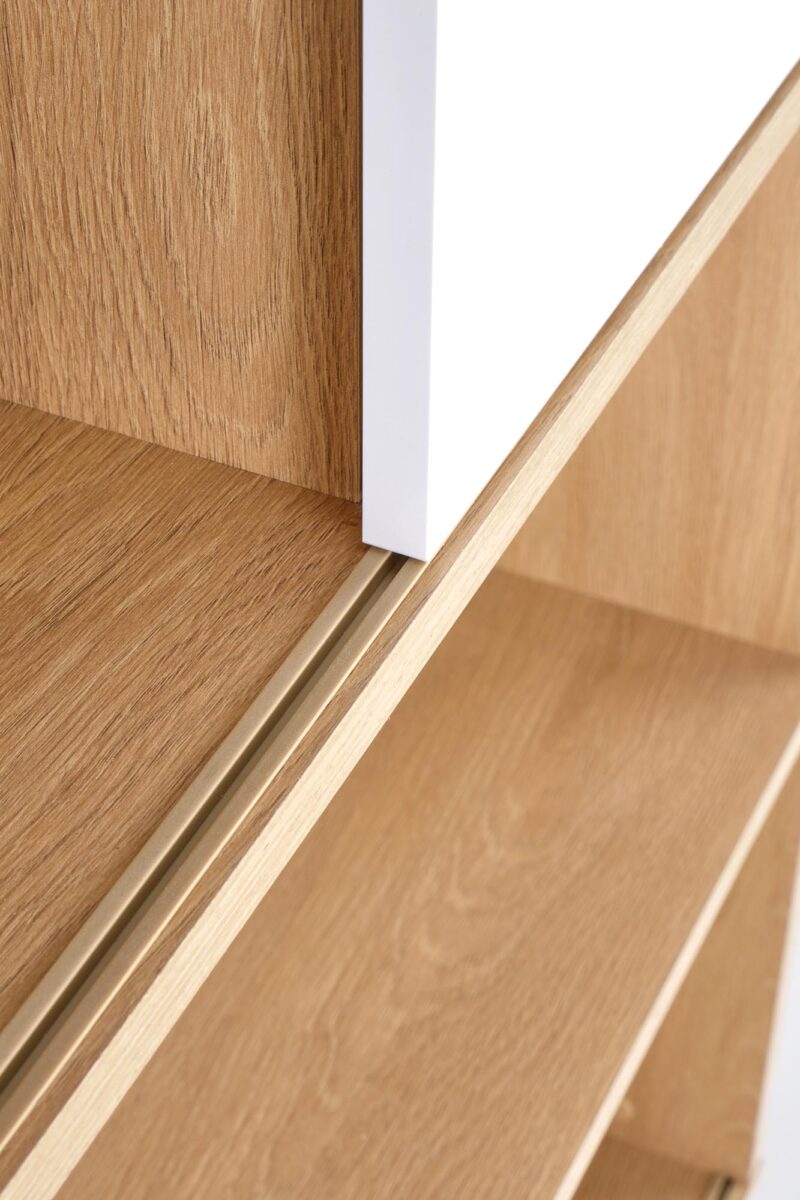 Riiul REGO, tamm / valge matt