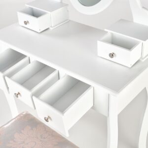 Meigilaud SARENA koos tooliga, valge matt