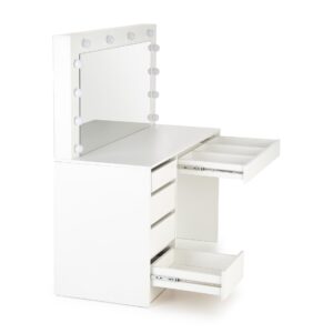 Sahtlitega meigilaud HOLLY, valge