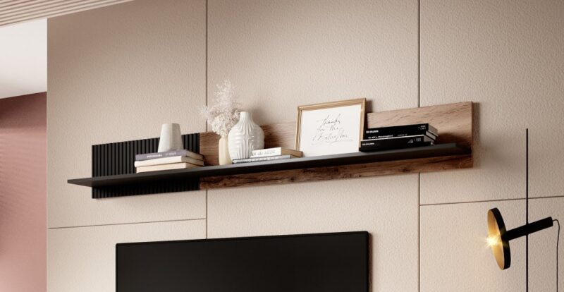 Riiul RAVENO P-2, tamm / must