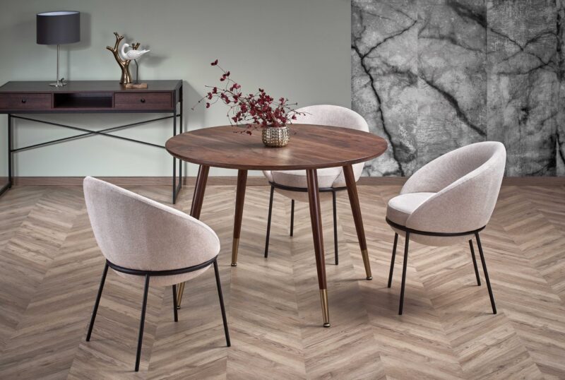 Söögilaud DOMENICO, pähkel / kuldne