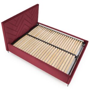 Voodi MONTERO 160x200, burgundiapunane Monolith 59