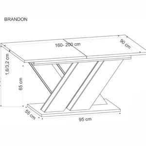 2010001194125_20 Pikendatav Söögilaud BRANTOR, wotan tamm / must