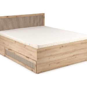 Voodi BORLENA LOZ-160x200,  tamm / must