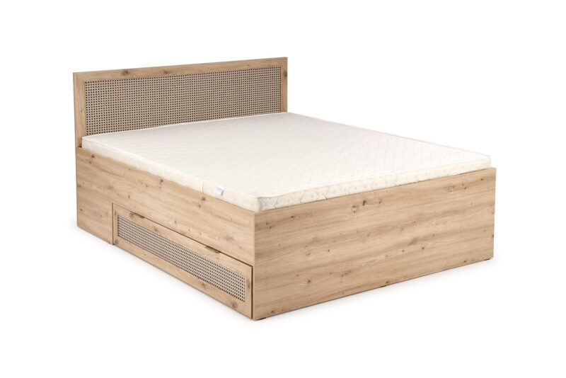 Voodi BORLENA LOZ-160x200,  tamm / must