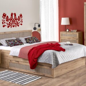 Voodi BORLENA LOZ-160x200,  tamm / must