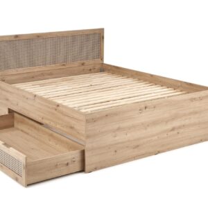 Voodi BORLENA LOZ-160x200,  tamm / must