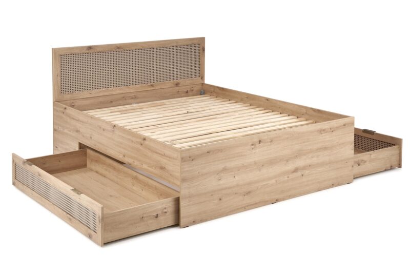 Voodi BORLENA LOZ-160x200,  tamm / must