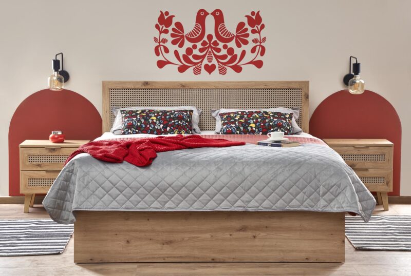 Voodi BORLENA LOZ-160x200,  tamm / must