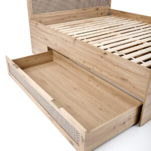 Voodi BORLENA LOZ-160x200,  tamm / must