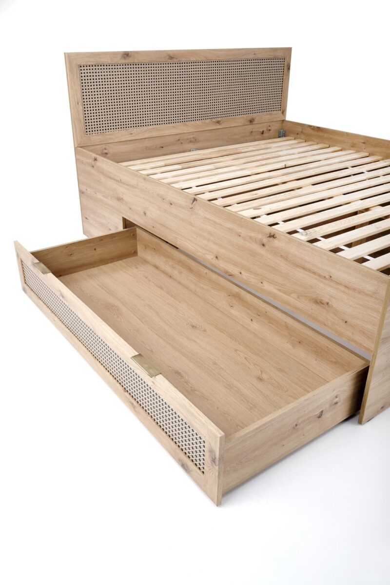 Voodi BORLENA LOZ-160x200,  tamm / must