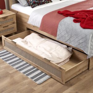 Voodi BORLENA LOZ-160x200,  tamm / must