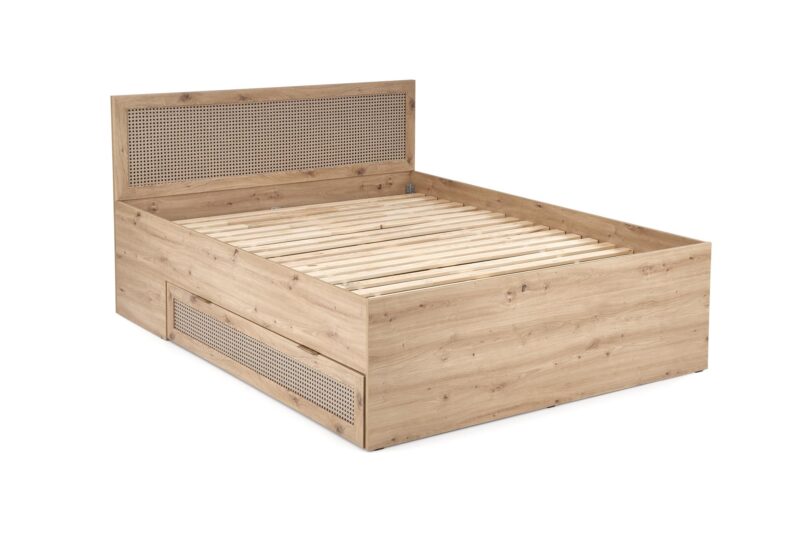 Voodi BORLENA LOZ-160x200,  tamm / must