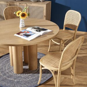 Ümmargune söögilaud ELEFANT, naturaalne tamm