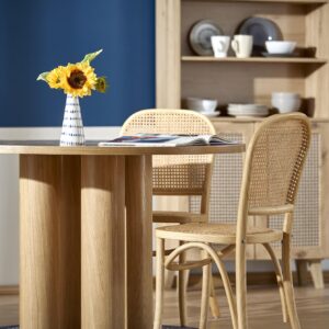 Ümmargune söögilaud ELEFANT, naturaalne tamm