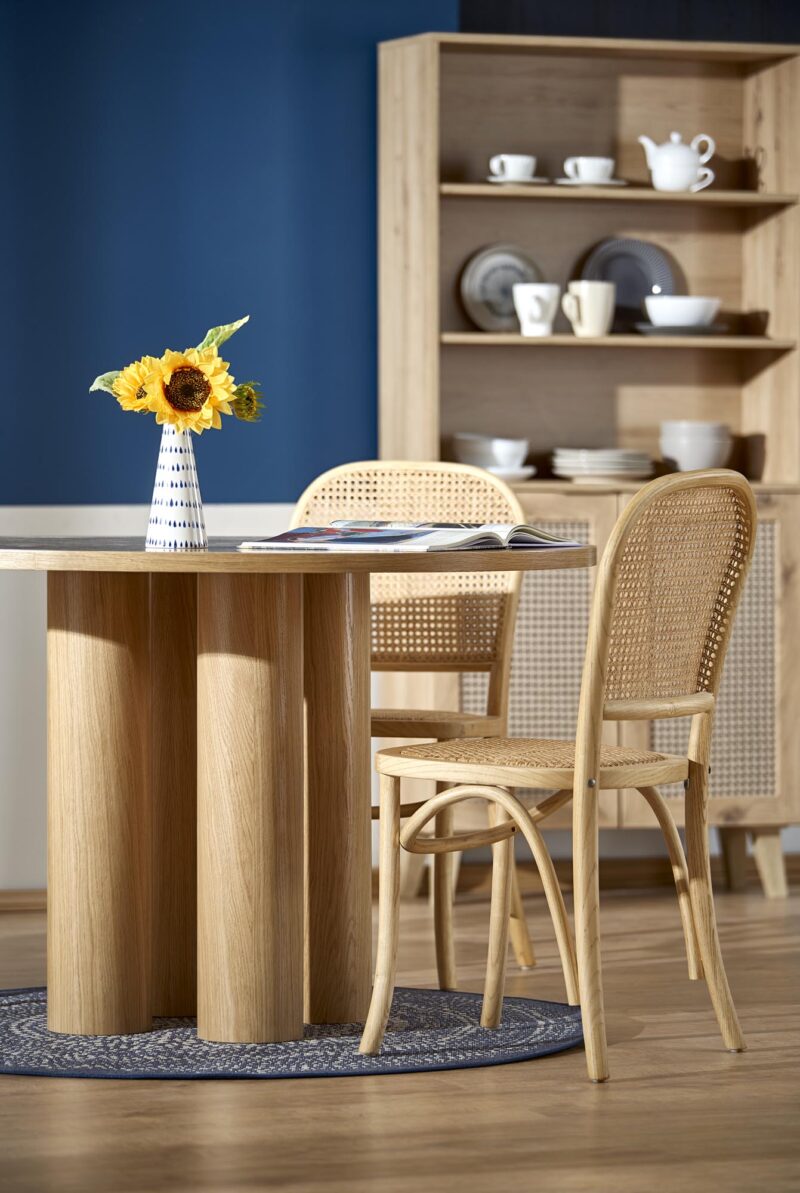 Ümmargune söögilaud ELEFANT, naturaalne tamm