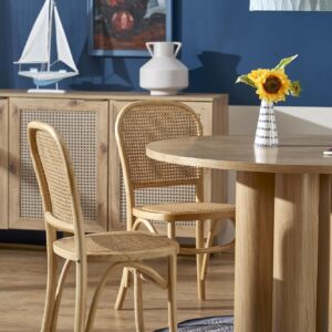 Ümmargune söögilaud ELEFANT, naturaalne tamm