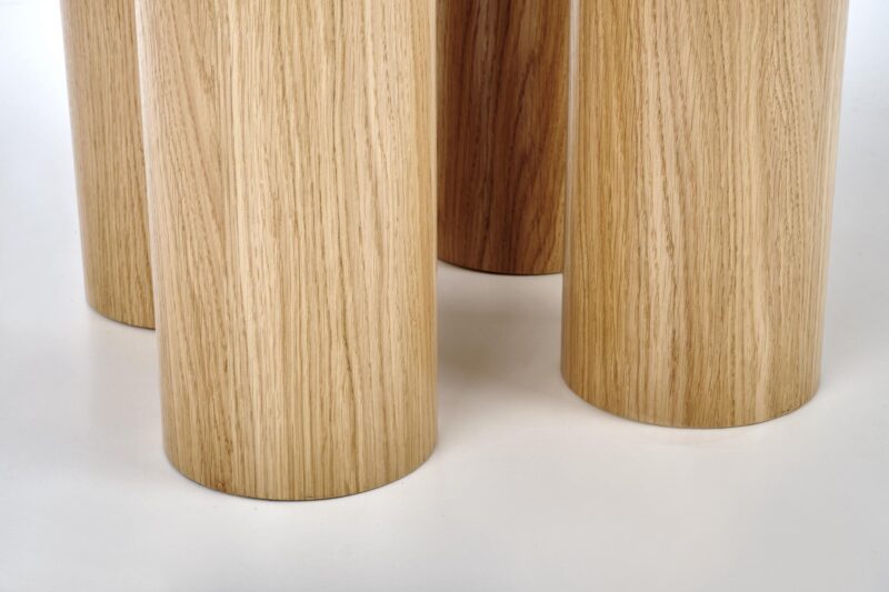 Ümmargune söögilaud ELEFANT, naturaalne tamm