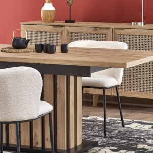 Pikendatav söögilaud LAMERON,  tamm / must