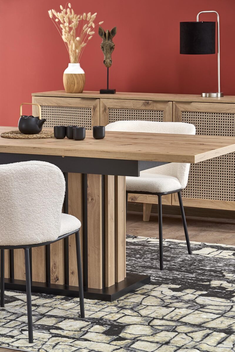 Pikendatav söögilaud LAMERON,  tamm / must