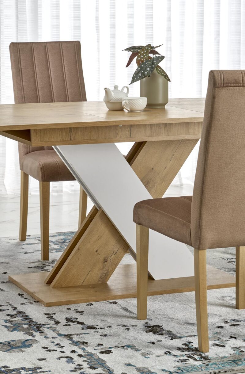 Pikendatav söögilaud XARELO tamme imitatsioon/ valge