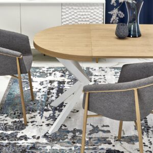 Pikendatav söögilaud PERONA, kuldne tamm / valge