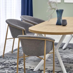 Pikendatav söögilaud PERONA, kuldne tamm / valge