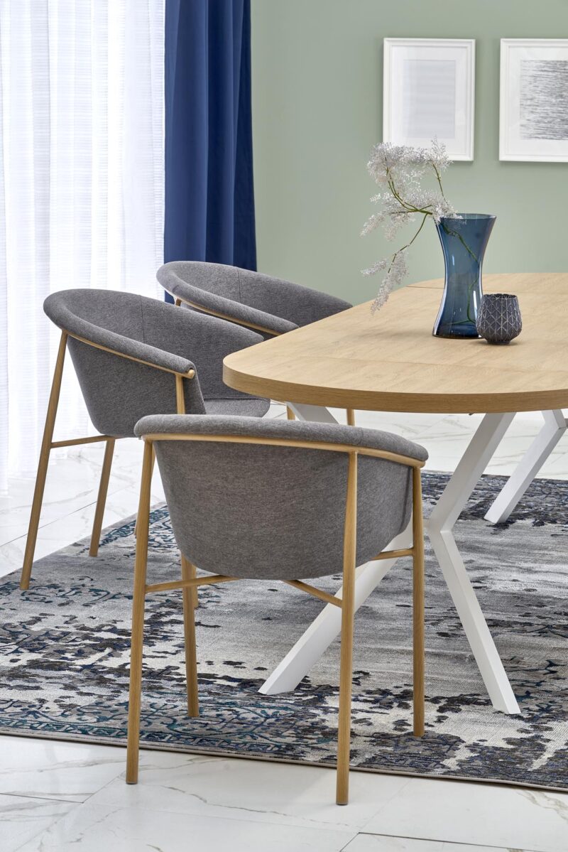 Pikendatav söögilaud PERONA, kuldne tamm / valge