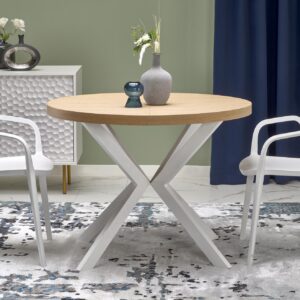 Pikendatav söögilaud PERONA, kuldne tamm / valge