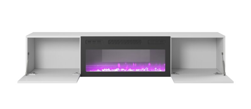 LIVO RTV 180 TV alus koos kaminaga, valge