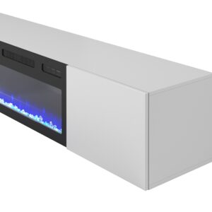 LIVO RTV 180 TV alus koos kaminaga, valge