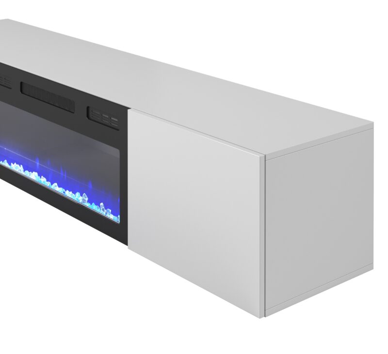 LIVO RTV 180 TV alus koos kaminaga, valge