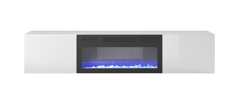 LIVO RTV 180 TV alus koos kaminaga, valge