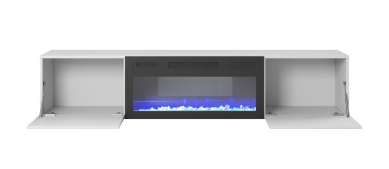 LIVO RTV 180 TV alus koos kaminaga, valge