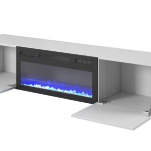 LIVO RTV 180 TV alus koos kaminaga, valge