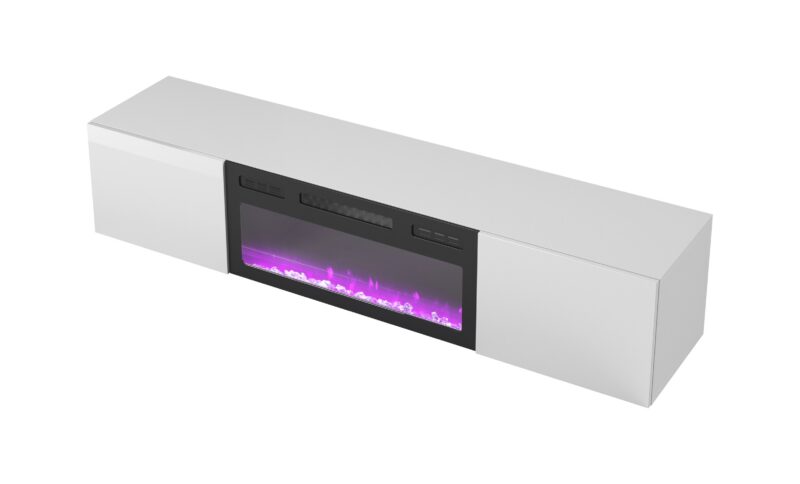 LIVO RTV 180 TV alus koos kaminaga, valge