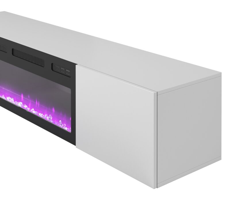 LIVO RTV 180 TV alus koos kaminaga, valge