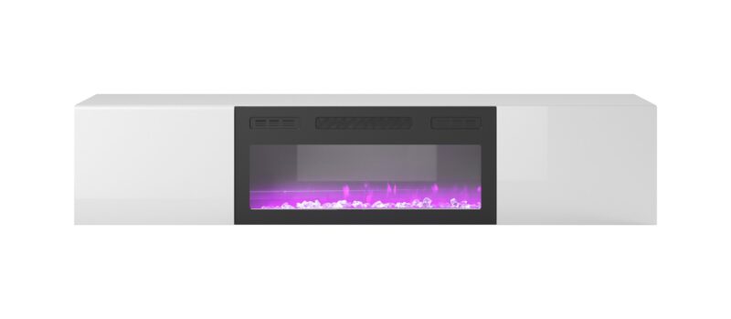 LIVO RTV 180 TV alus koos kaminaga, valge