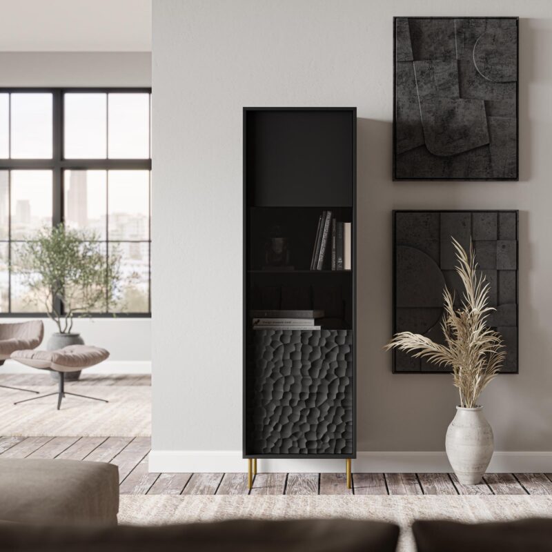 Vitriinkapp BULMOR W-1, must / kuldne