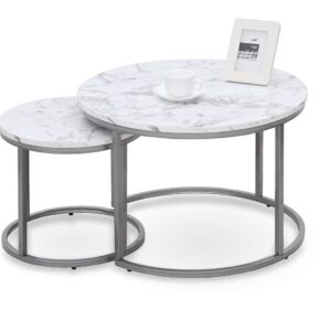 2010001194934_1 Kohvilaua komplekt PAOLEN 2, marmor / hõbe