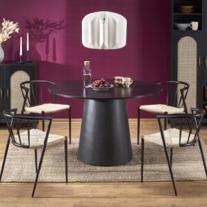 Söögilaud GINTER, ümmargune / must