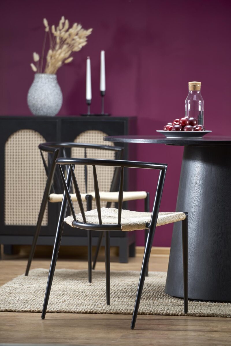 Söögilaud GINTER, ümmargune / must