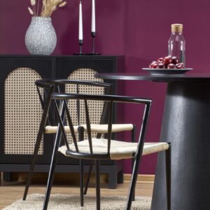 Söögilaud GINTER, ümmargune / must