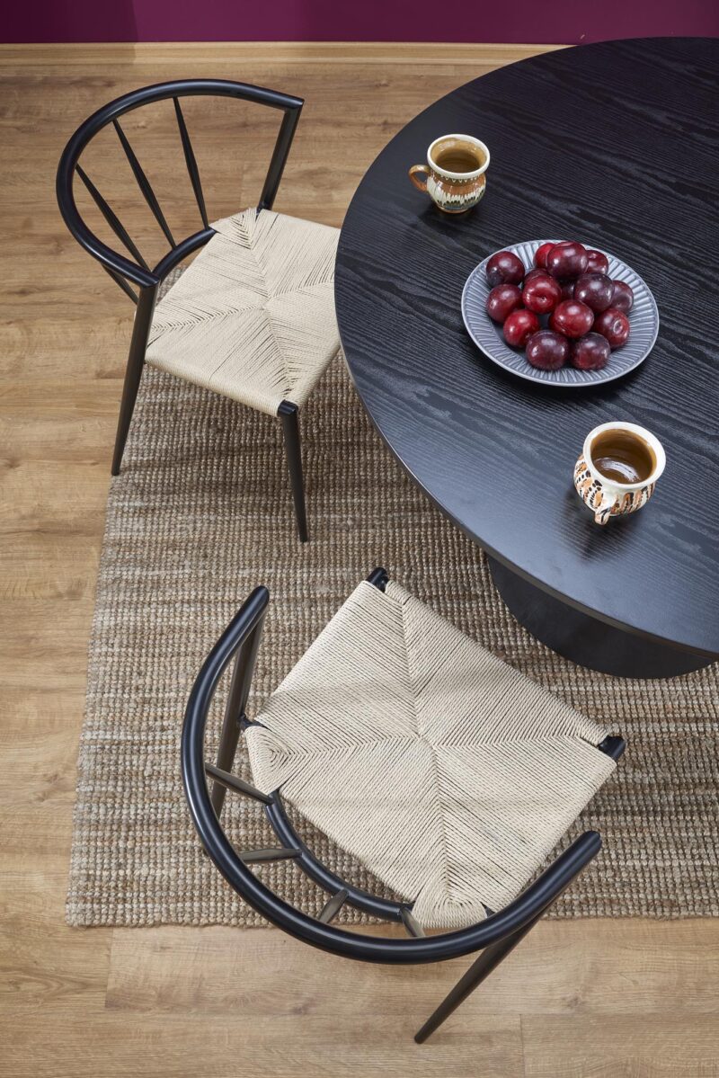 Söögilaud GINTER, ümmargune / must