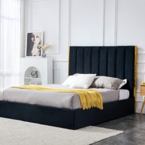 Voodi PALAZ 160, must / kuldne