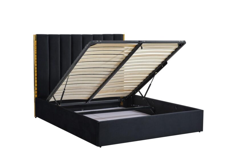 Voodi PALAZ 160, must / kuldne