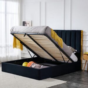 Voodi PALAZ 160, must / kuldne